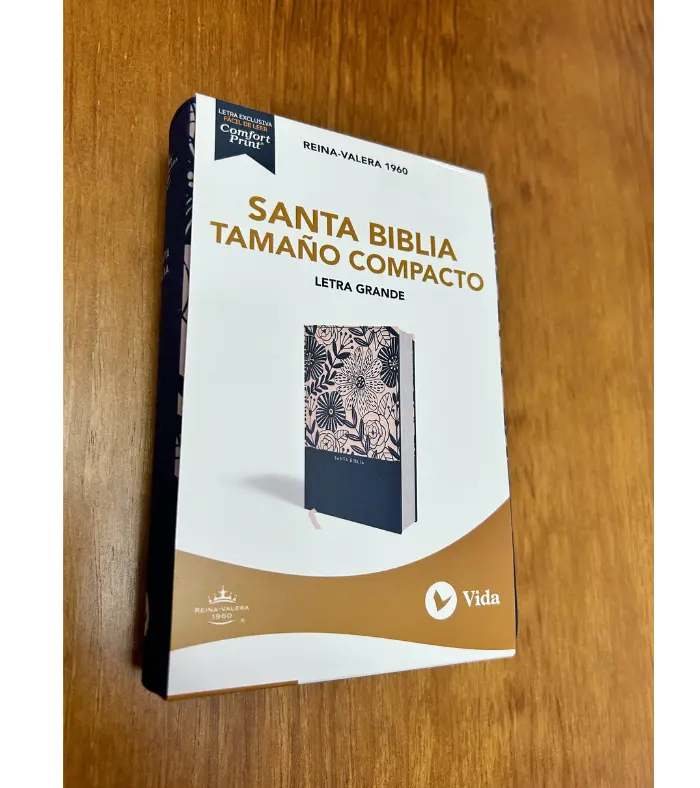 Biblia-Letra-Grande-Tamano-Compacto-Tapa-DuraTela-Azul-Floral