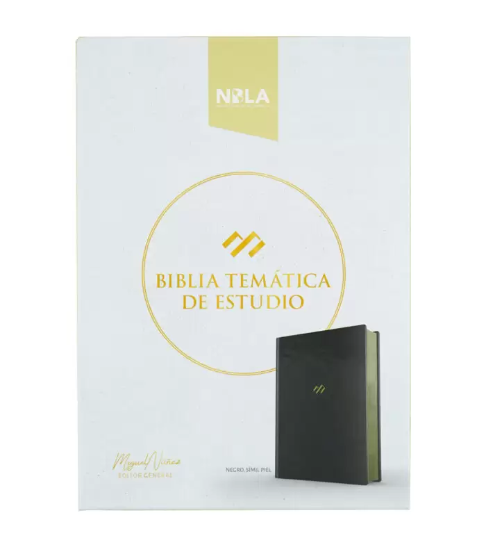 Biblia temática de estudio - NBLA, Negro Simil Piel - Miguel Nuñez